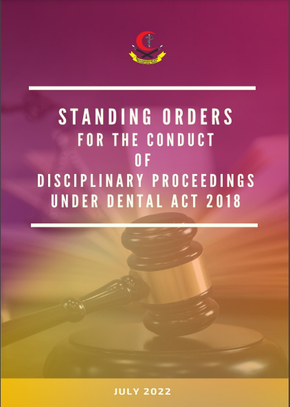 Standing Orders for the Conduct Disciplinary Proceedings under Dental Act 2018